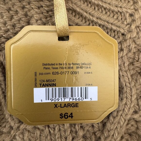 NWT Ryegrass Women's Cable Knit Crew Neck Long Sleeve Sweater Tannin X-Large - Picture 8 of 8